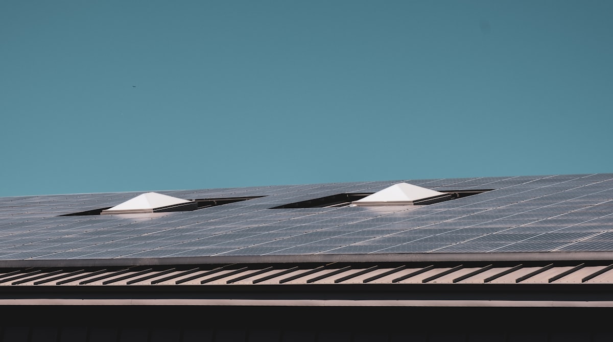Solar panels installation on roof